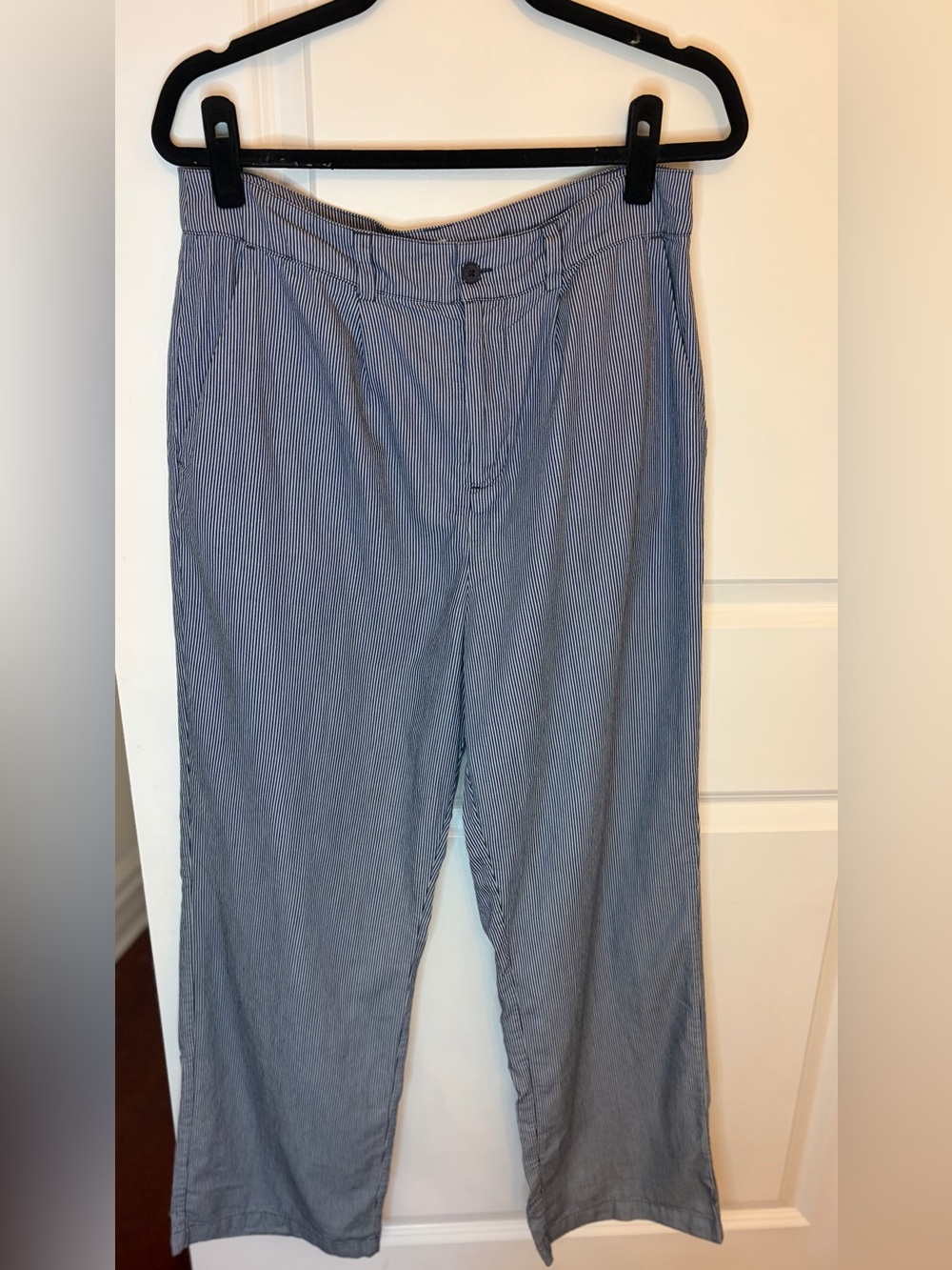 KULE Blue & White Pinstripe Wide Leg Pants | Size 8 | Originally $398